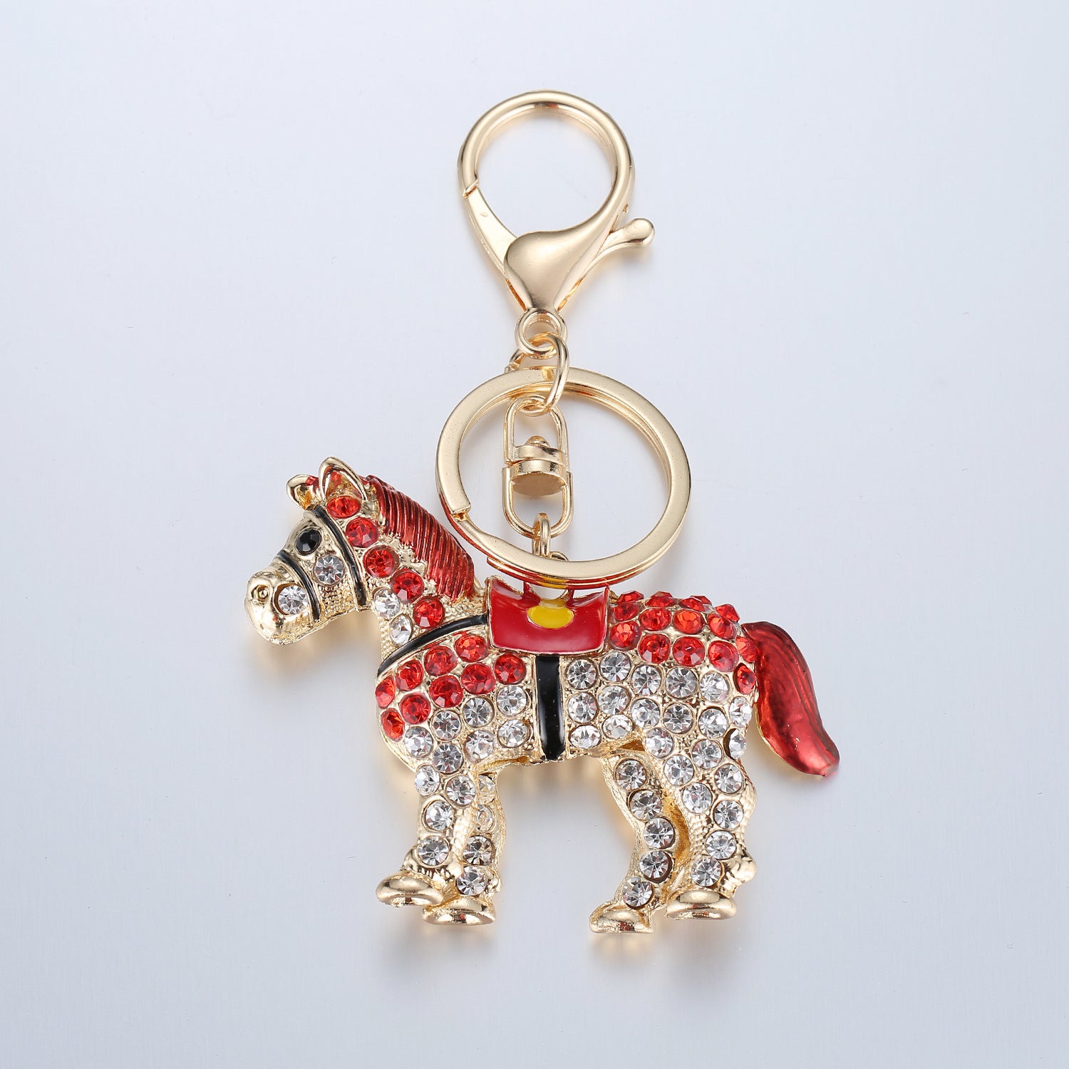 Wholesale Colorful Horse Diamond Metal Keychain